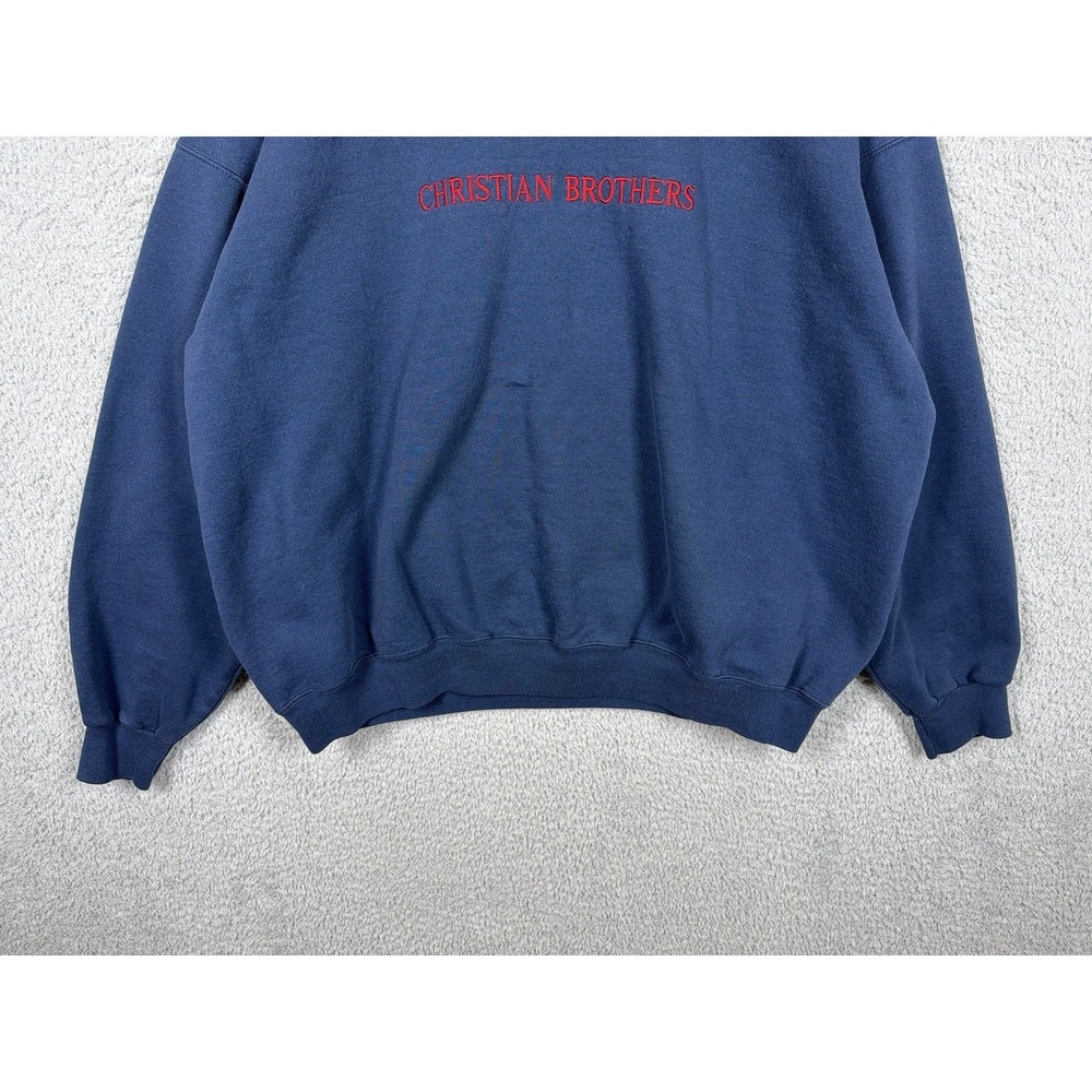 Vintage Champion Crewneck Sweatshirt Christian Brothers Spellout Blue Size 2XL - Picture 4 of 7